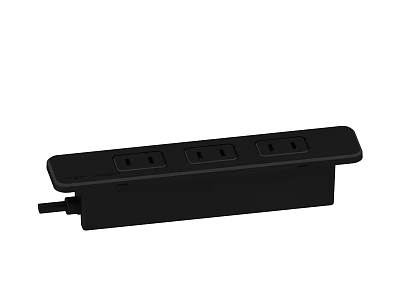 Modern Black Switch Panel Power Strip With Multiple Electrical Outlets And Slim Design 3d model