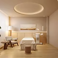 Relaxing Beauty Salon Interior With Comfortable Treatment Bed And Soft Lighting