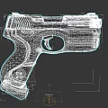Modern Tactical Pistol 3D Render With Green Black Body And Orange Accents