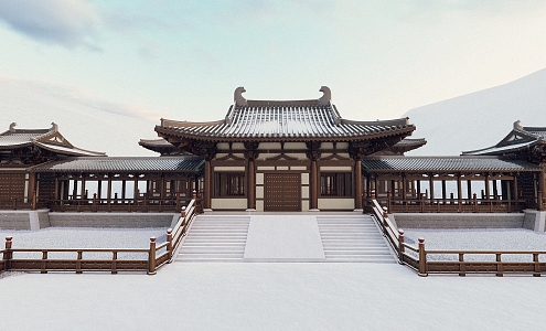 modern song-style temple song-style temple 3d model