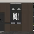 Modern Wardrobe Design With Sliding Doors Wooden Panels Internal Hanging Area And LED Lighting