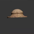 Light Brown Ceramic Sculpture With Dome Shaped Top Small Holes And Worn Base Plate