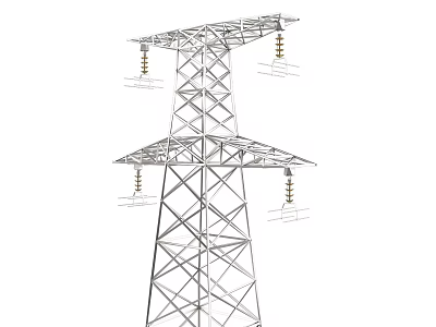 Black and White Line Drawing of Electrical Transmission Tower Structure Design 3d model
