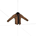 Brown Leather Jacket With Black Lining And Front Zipper Fashionable Outerwear For Men Women