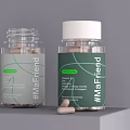 Transparent MaFriend Supplement Bottles With Brown Pills On Gray Surface