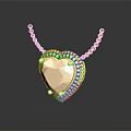Golden Heart Shaped Pendant Necklace With Intricate Design And Shiny Chain For Fashion