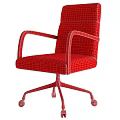 Stylish Comfortable Light Gray Fabric Office Chair With Wooden Armrests And Swivel Rolling Chrome Base