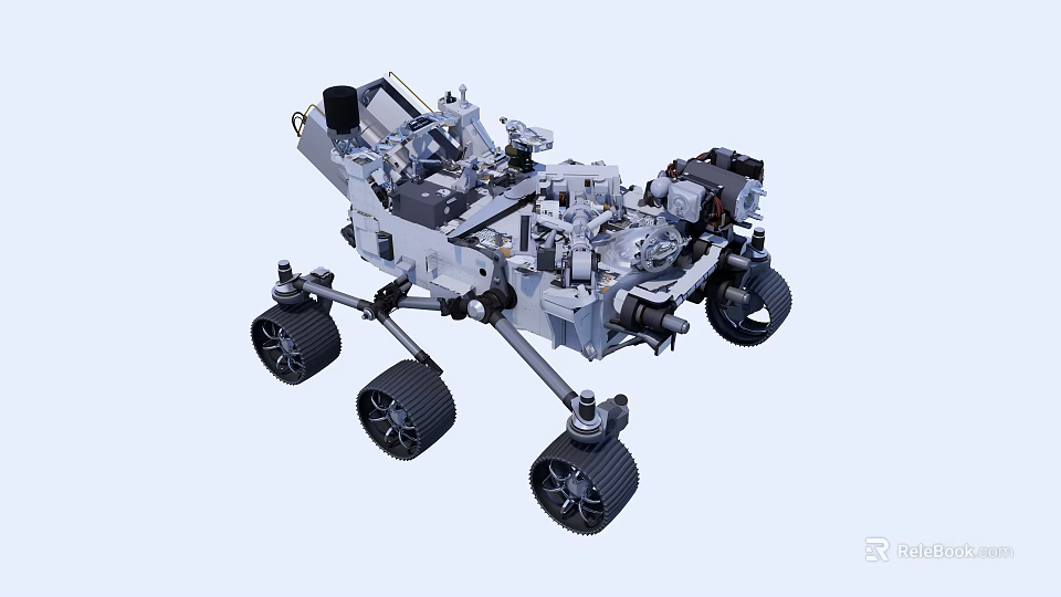 Mars Rover Detailed Model With Mechanical Structure Wheels Arm And Scientific Instruments 3d model 