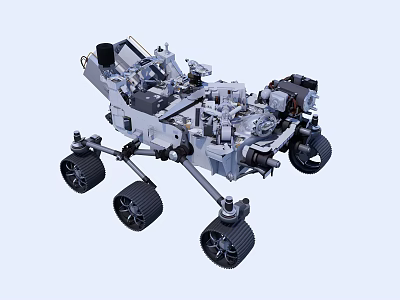Mars Rover Detailed Model With Mechanical Structure Wheels Arm And Scientific Instruments 3d model