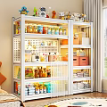Home Storage Cabinet With Multiple Shelves For Toys Snacks And Towels