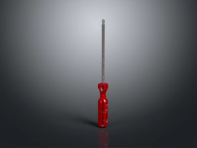 Hardware Tool Red Screwdriver With Ergonomic Handle And Durable Steel Shaft For Home Repair 3d model