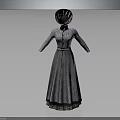 Vintage Plaid Long Dress With Long Sleeves Black Belt And Decorative Wide Brimmed Hat