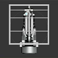 Industrial Equipment Rotating Platform With Metal Frame Glass Surface Gear Mechanism And Green Indicator
