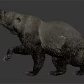 Fierce Bear Statue With Roaring Mouth And Raised Paws On Black Background