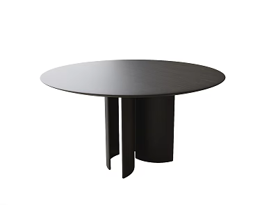 Modern Round Black Dining Table With Unique Leg Structure And Minimalist Design 3d model