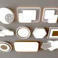 Ceiling lamp square ceiling lamp round ceiling lamp geometric ultra-thin bedroom living room simple 3d model