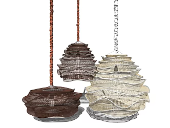 Quiet chandelier decorative lamp 3d model