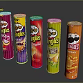 Various Tasty Pringles Potato Chips Cans with Different Flavors