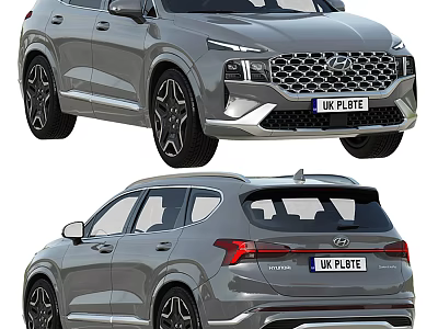 Hyundai SUV Car Front And Rear View 3d model