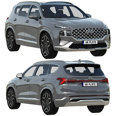 Hyundai SUV Car Front And Rear View 3d model