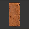 Orange Stone Wood Brick on Black Reflective Surface with Natural Texture