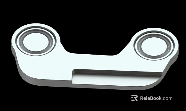 White Mechanical Component With Two Circular Holes And Connecting Structure Design 3d model 