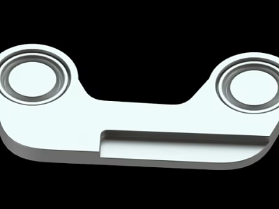 White Mechanical Component With Two Circular Holes And Connecting Structure Design 3d model
