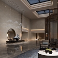 New Chinese Lobby Hotel Lobby 3d model