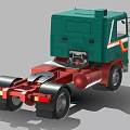 Volvo Green Tractor Truck With Red White Stripes And Cab Design