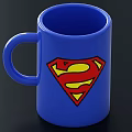 Blue Ceramic Mug with Vibrant Superman Logo Design for Daily Use