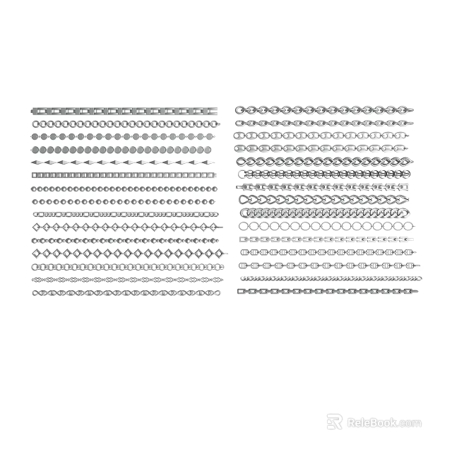 Different Decorative Border Designs With Various Line Patterns And Ornamental Elements 3d model