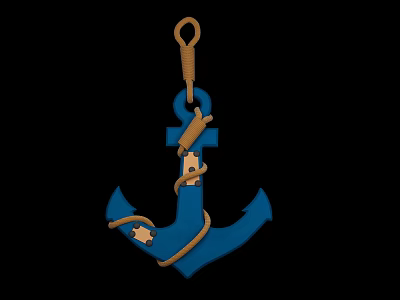 Anchor decoration pendant 3d model