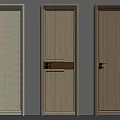 Three Modern Hinged Doors With Wooden Texture And Stylish Design For Interior 3d model
