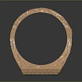 Golden Metal Ring With Ankh Symbol And Carved Textured Surface Design
