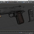 Pistol M1911 Pistol semi-automatic pistol low face number low model simple model game sub-era film and television level super realistic 3d model