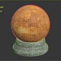 Natural Wooden Sphere With Gray Stone Base Decorative Piece Showcasing Fine Craftsmanship And Texture