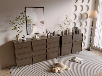 Modern Wood Grain Bookcase Simple Style Cabinet Whole Cabinet Sideboard Balcony Cabinet Storage Cabinet Entrance Cabinet 3d model