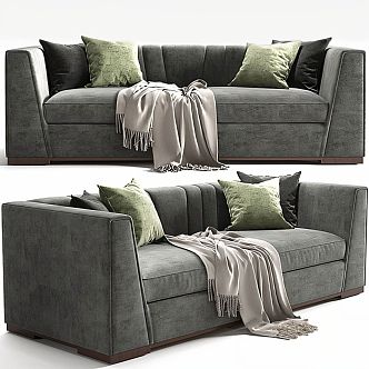 Modern double sofa pillow 3d model