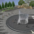 Modern Fountain Square Fountain Art Device Dry Spray Spring Water Scene Fountain Water Modeling 3d model