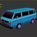 Modern Bus Minibus Cartoon Bus Minibus 3d model