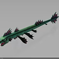 Vibrant Dragon Like Creature With Green Pink Body And Long Fins On Dark Surface