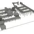 Automated Industrial Equipment System Featuring Robotic Arm And Conveyor Belts For Carton Handling