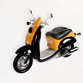 Stylish Yellow and Black Scooter With Black Seat Rearview Mirrors and Wheels