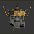 Lunar Lander Model With Yellow Structure Gray Base And Antenna Components