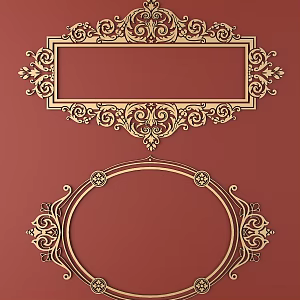 European-style Metal Carved European Pattern Hollow Carved Pattern 3d model