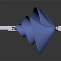Blue Metallic Propeller Component with Silver Shaft and Metal Bracket Industrial Design