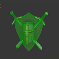 Medieval Weapon Collection With Shield Crossed Swords And Decorative Helmet