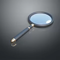 Essential Household Magnifying Glass with Black Handle and Gold Accents Clear Lens