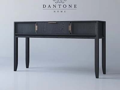 Modern Black Wooden Table From Dantone Home With Drawer And Metal Handles Minimalist Design 3d model