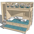 Modern Wooden Bunk Bed With Stairs And Storage Drawers For Small Bedroom